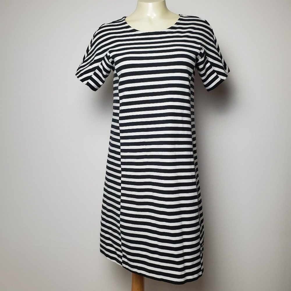 J. CREW STRIPED A-LINE DRESS SIZE XS